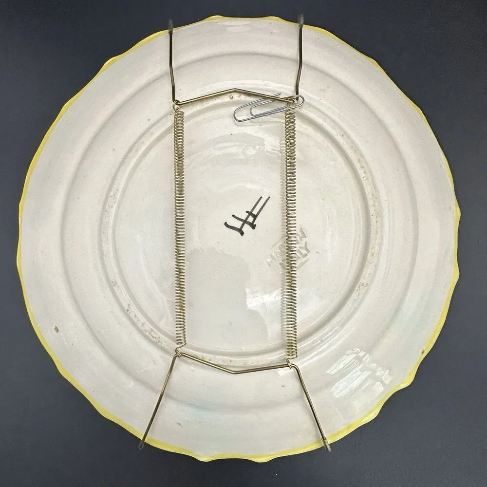 Vintage Fratelli Fanciullacci Italy Majolica Dragon Plates Set 2 Ready to Hang